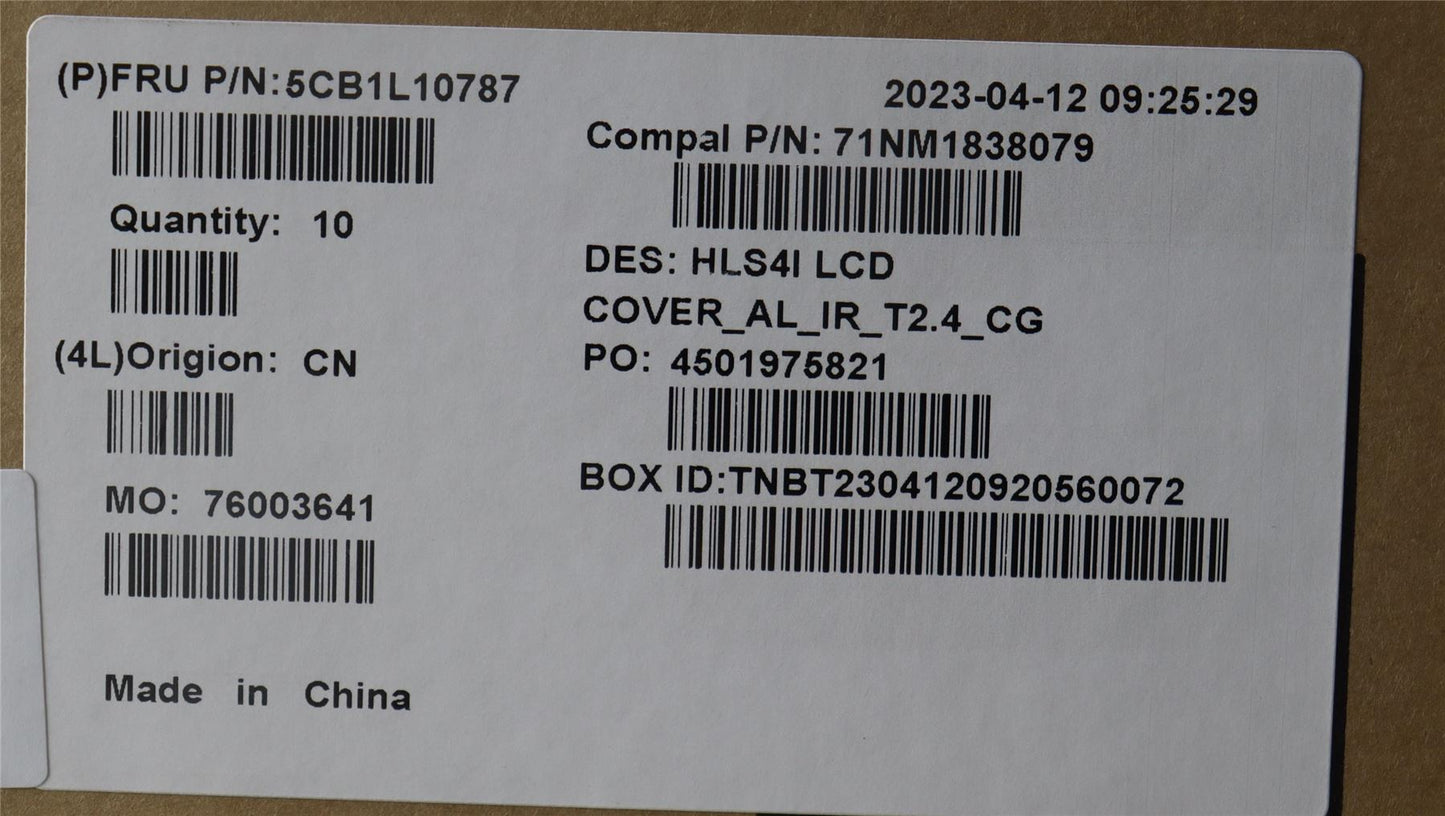 Lenovo LCD Cover W/Ant C82XD T24IR AL CG 5CB1L10787