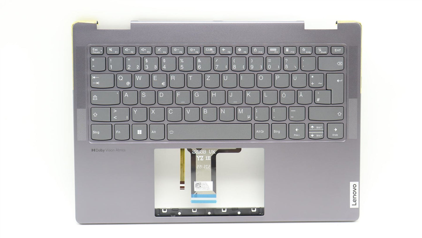 Lenovo Yoga 7 14ARP8 Palmrest Cover Keyboard German Grey 5CB1L48257