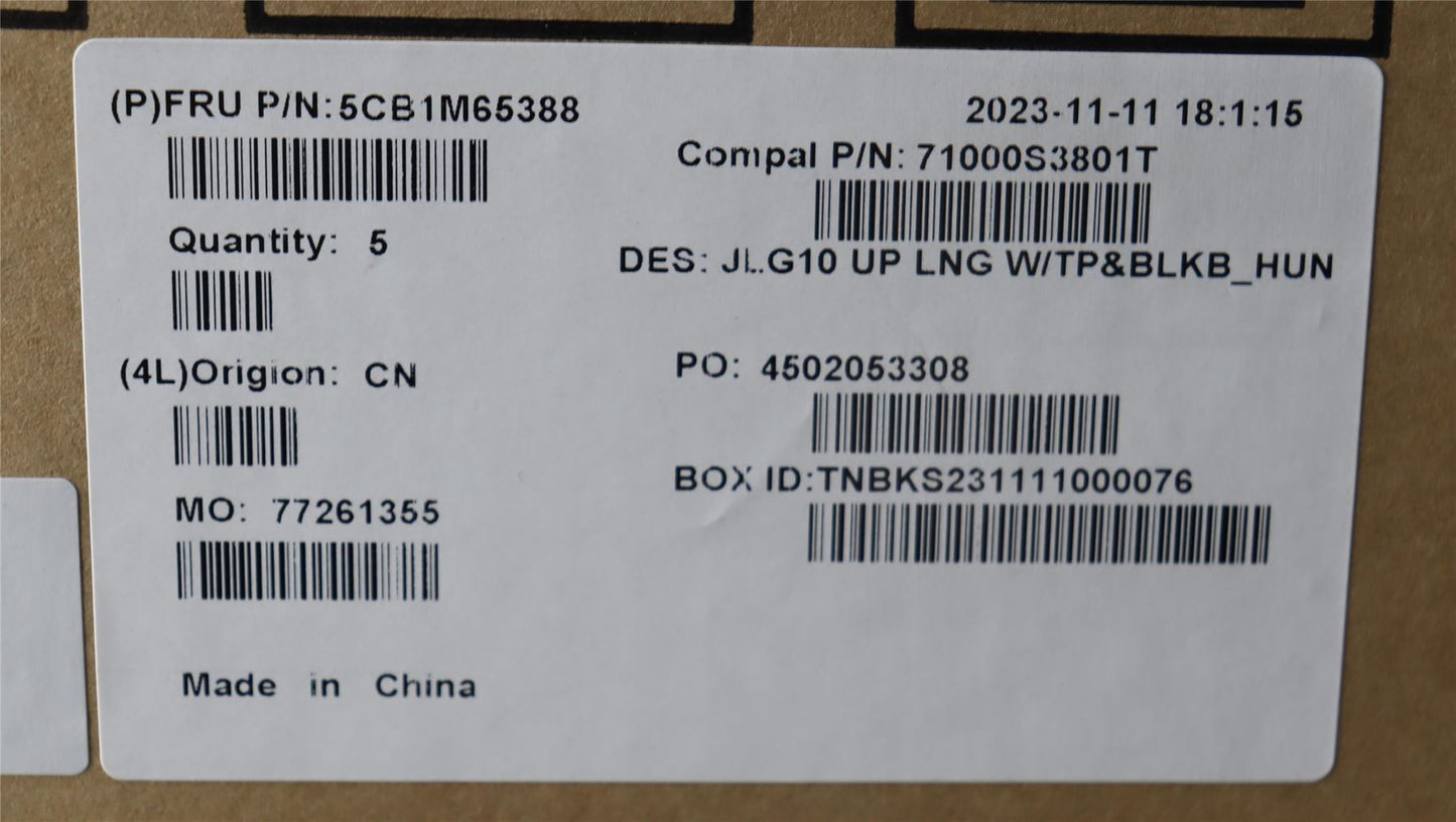Lenovo COVER Upper Case ASM_HUN C 83DV BLWH 5CB1M65388