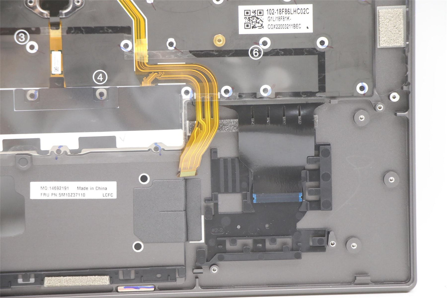 Lenovo ThinkPad X1 5th Gen Keyboard Palmrest Top Cover Spanish LA 5M10Z37110