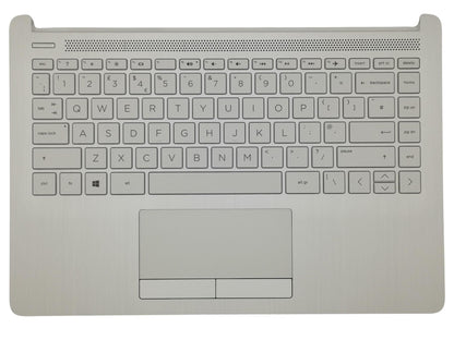 Genuine HP 14-DK 14-CF 14-DF Palmrest Cover Keyboard UK White L24820-031