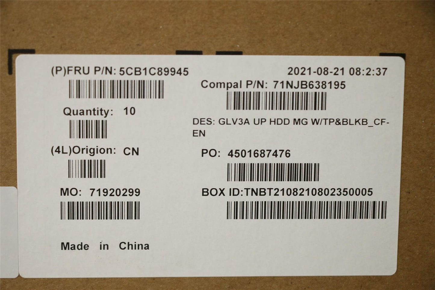 Lenovo UpperCase ASM_FRA/ENG C21A2 HDMGBL 5CB1C89945