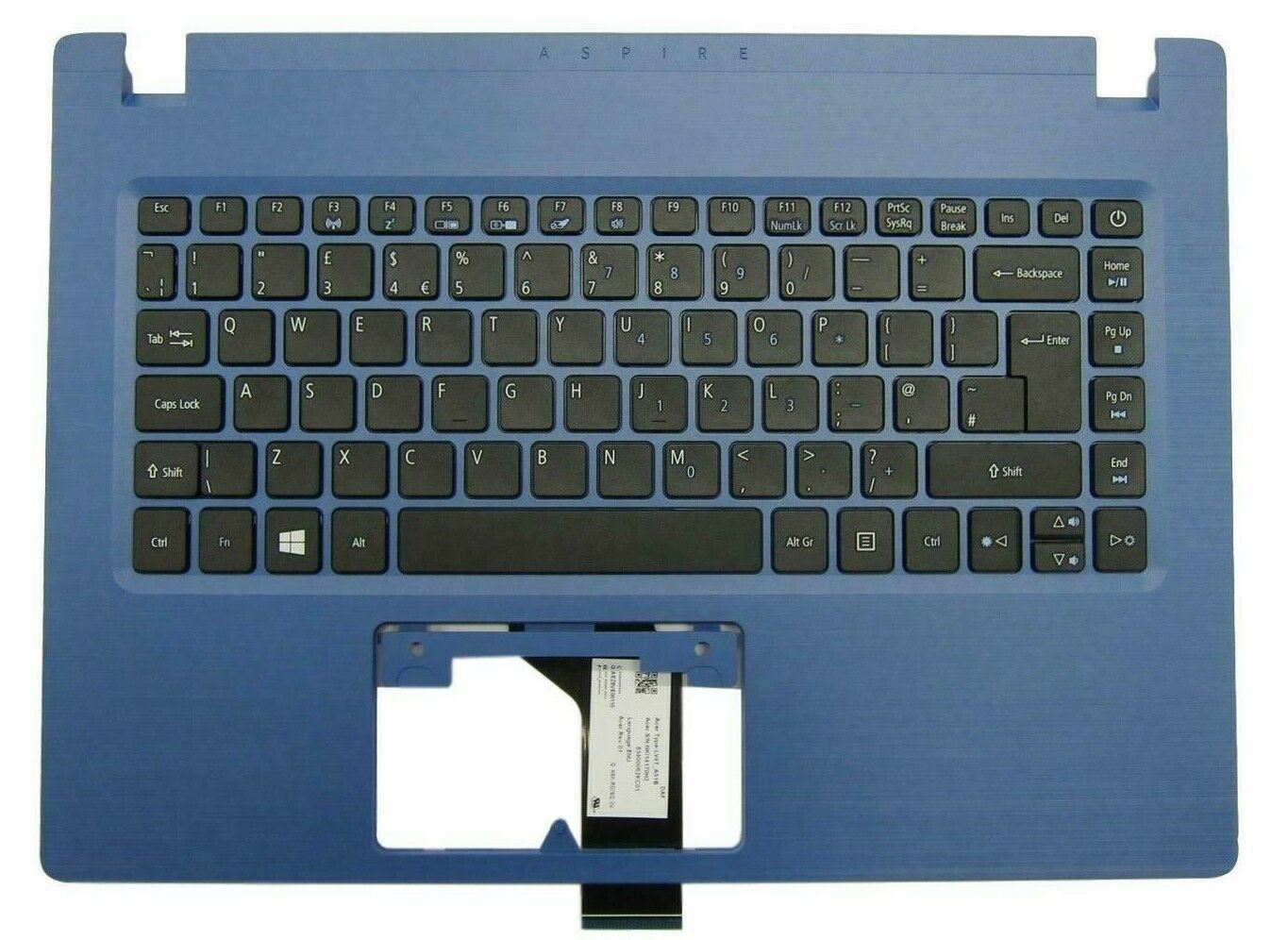 Acer Aspire A114-31 Palmrest Cover Keyboard UK Blue 6B.GQ9N7.029