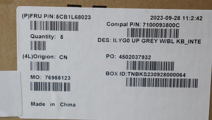 Lenovo Legion S7 16APH8 Palmrest Cover Touchpad Keyboard US Europe 5CB1L68023