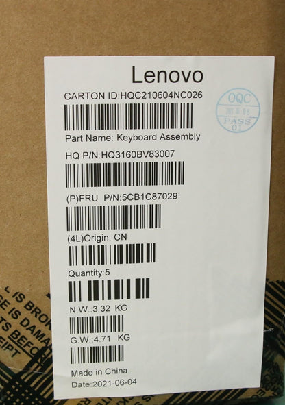 Lenovo Upper Case ASM_HUN H82L9STO 5CB1C87029
