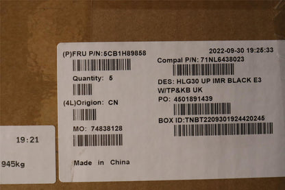 Lenovo IdeaPad 3 15IAH7 Palmrest Cover Touchpad Keyboard UK Europe 5CB1H89858