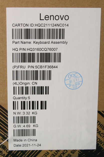 Lenovo IdeaPad 7 16ACH6 Palmrest Cover Touchpad Keyboard Belgian 5CB1F36844