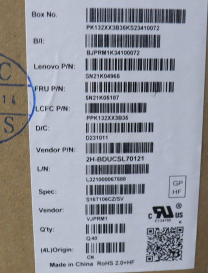 Lenovo ThinkPad P16v Gen 1 L15 Gen 4 T16 Gen 2 Keyboard Black Backlit 5N21K05187