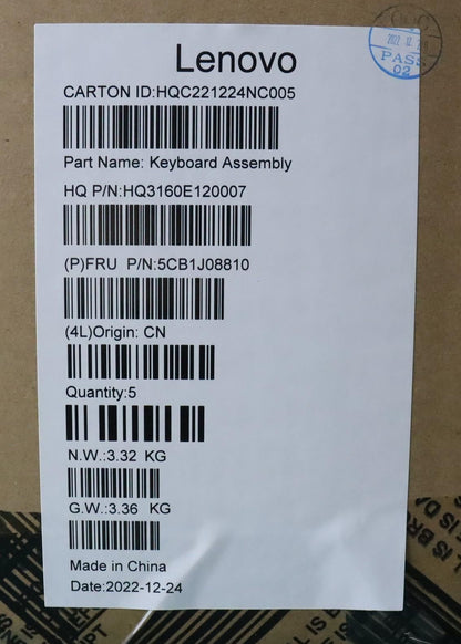 Lenovo Upper Case ASM_UKE H 82SN CLGY UMA 5CB1J08810