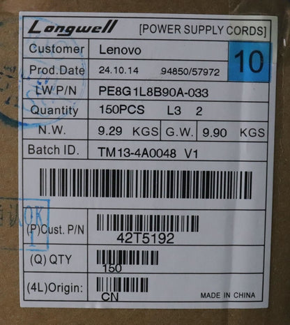 Lenovo LINECORD IL,1M,2P,NON-LH,LGW 42T5192