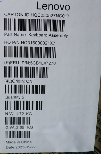 Lenovo Upper Case ASM_EURO ENG H82YMFPSG 5CB1L47278
