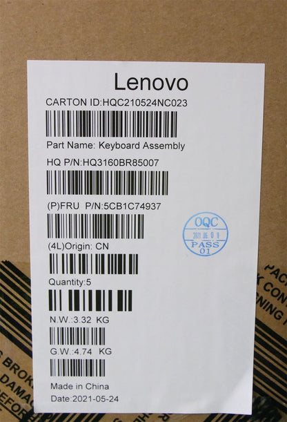 Lenovo IdeaPad 5 Pro-16ACH6 Palmrest Cover Touchpad Keyboard Silver 5CB1C74937