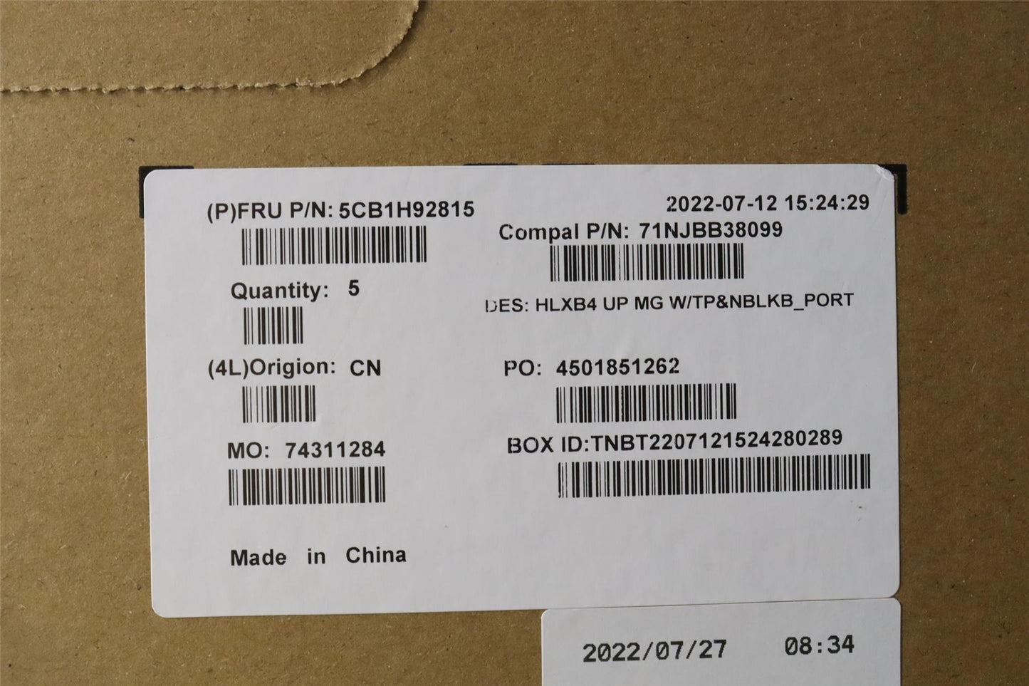 Lenovo ThinkBook 14 G4 ABA Palmrest Cover Touchpad Keyboard Grey 5CB1H92815