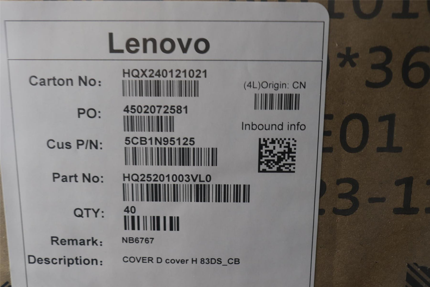 Lenovo D cover H 83DS_CB 5CB1N95125