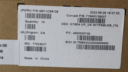 Lenovo 14e Gen 2 Keyboard Palmrest Top Cover Italian White Backlit 5M11C89136