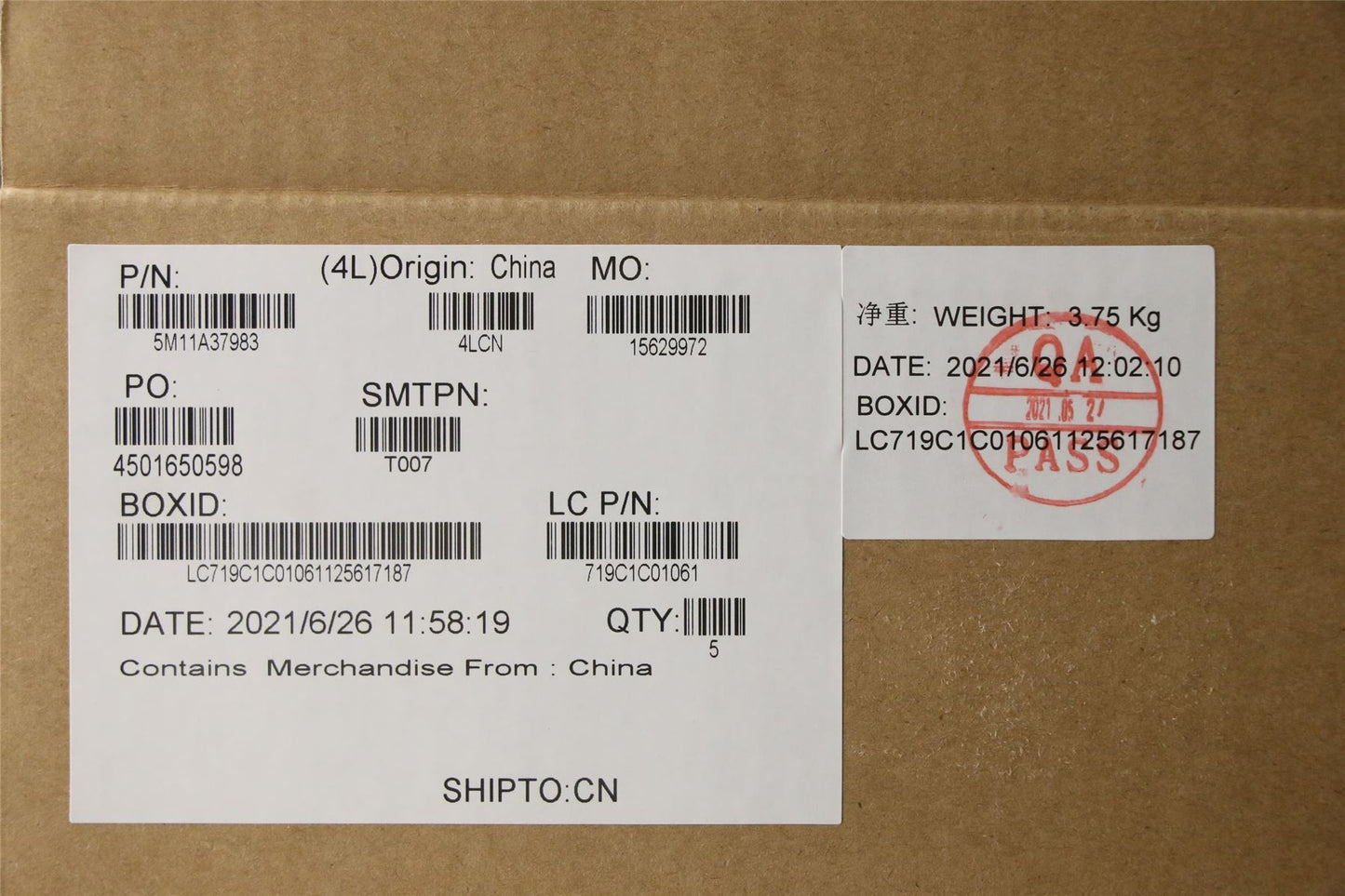 Lenovo ThinkPad E15 Gen 4 Palmrest Cover Keyboard US Black 5M11A37983