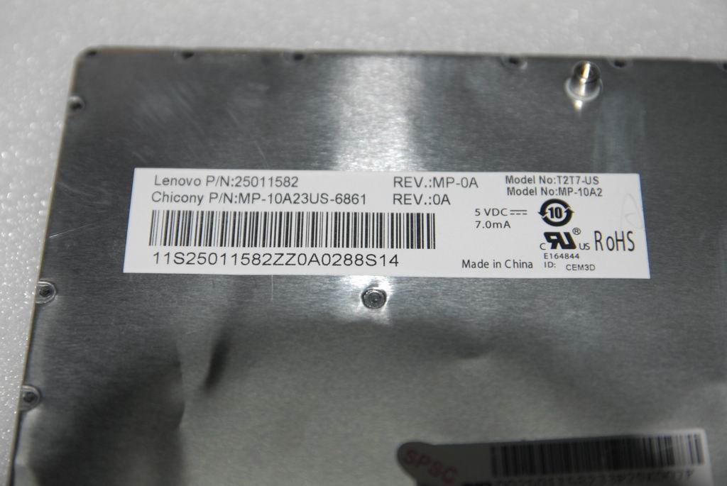 Lenovo CCY T2T7 84KEY ORG KBD US English Keyboard 25011582