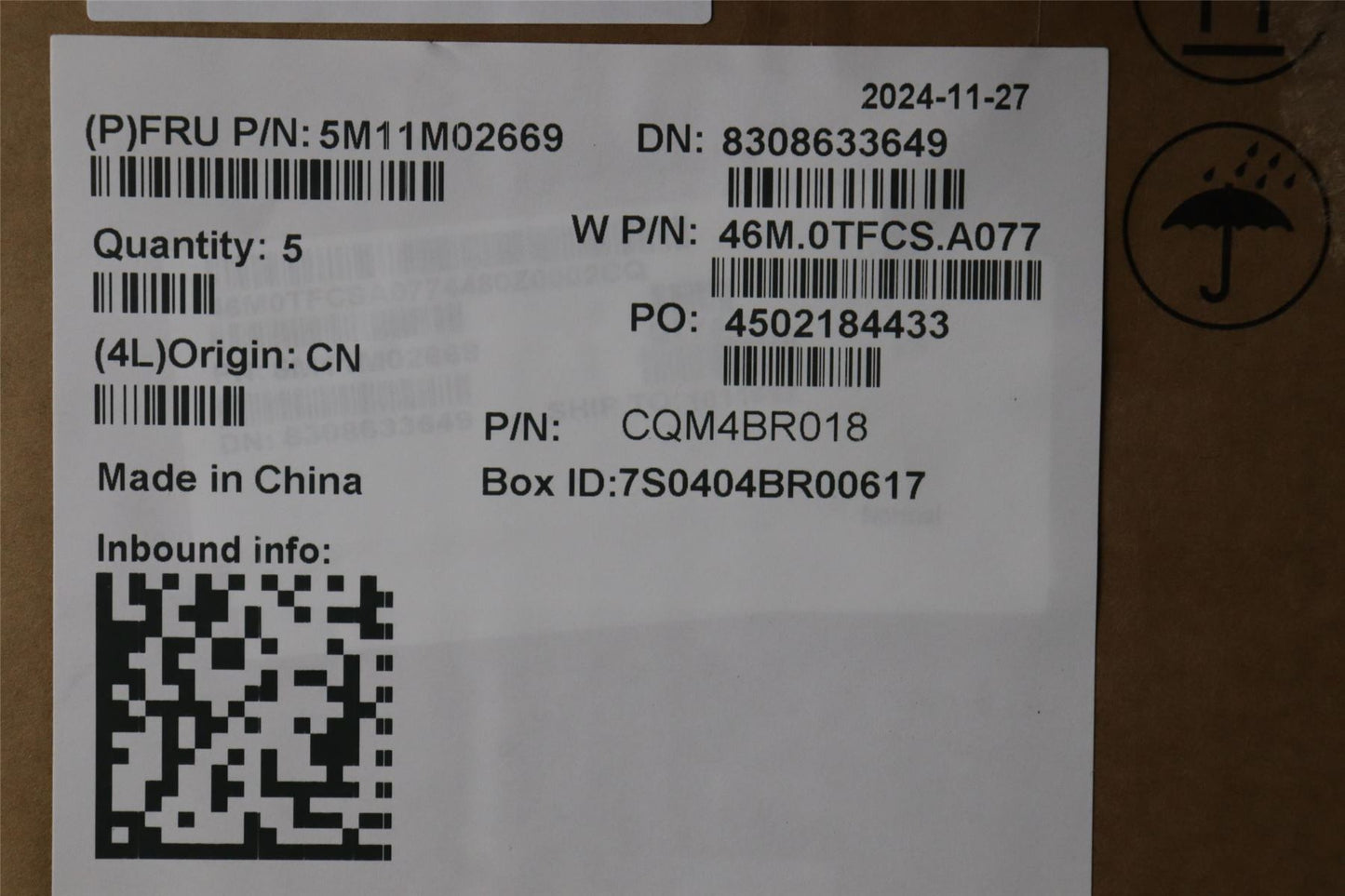 Lenovo MECH_ASM FRU KYB HUN W/C CHY 5M11M02669
