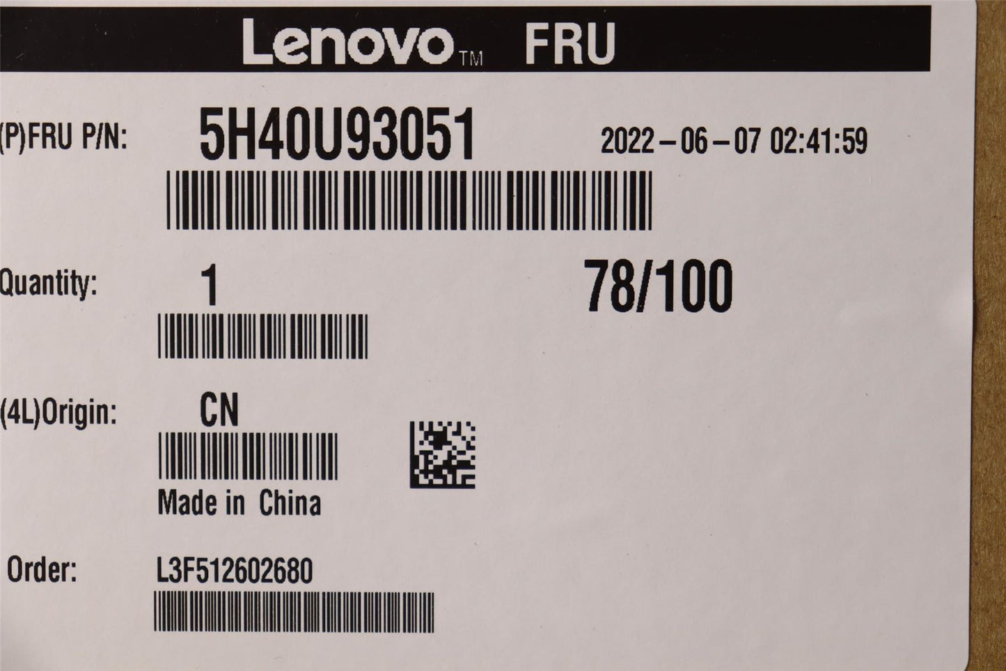 Ventilateur de refroidissement du dissipateur thermique Lenovo ThinkStation P360 5H40U93051