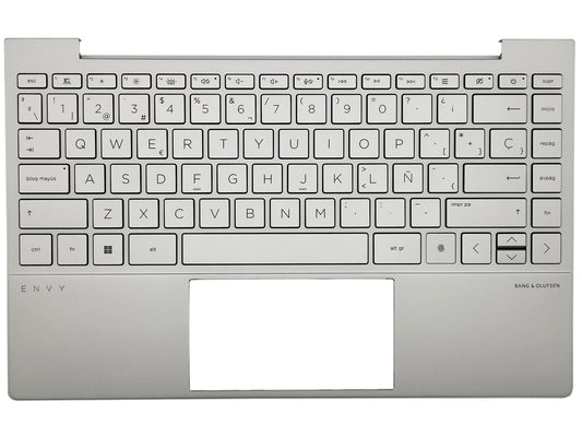 Genuine HP Envy 13-BA Palmrest Cover Keyboard Spainish Silver Backlit L96802-071