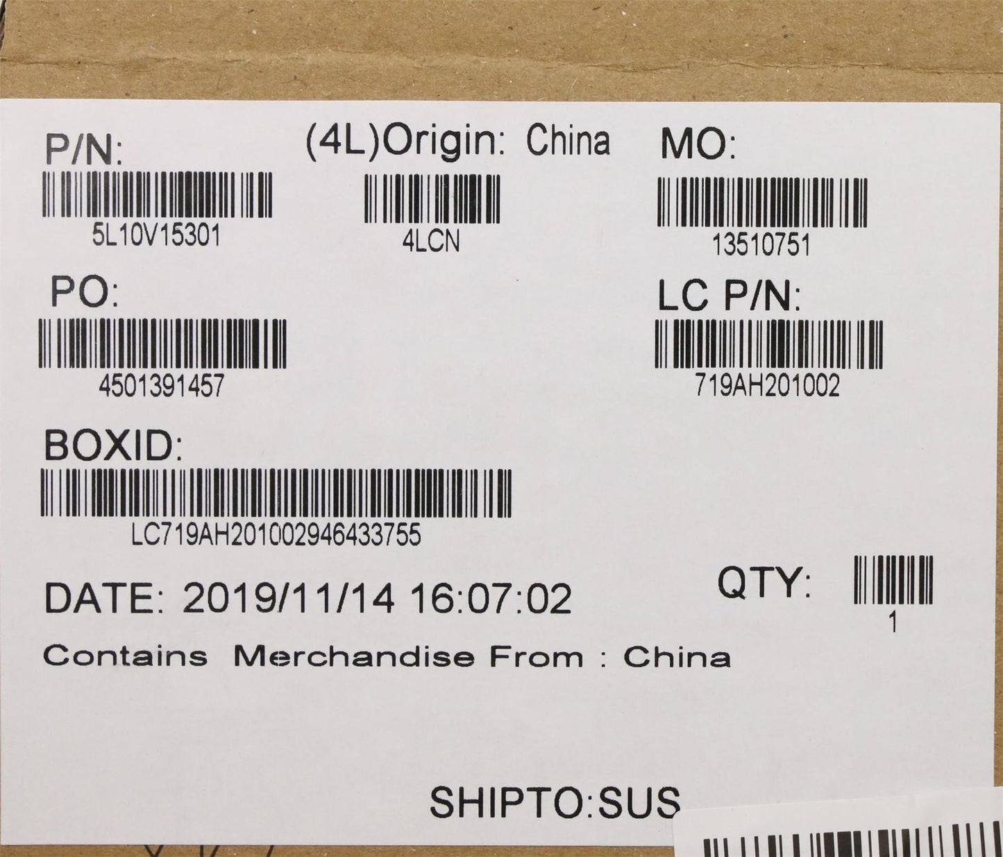 Lenovo Skids FRU SYSTEM label, Silver 5L10V15301
