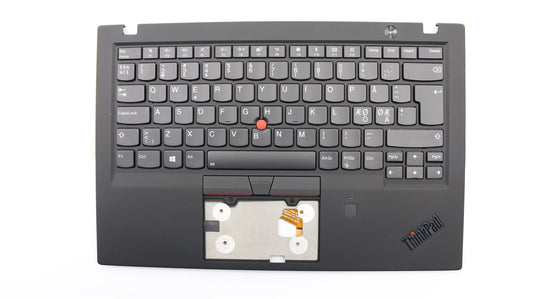 Lenovo Carbon X1 6th Keyboard Palmrest Top Cover Nordic Black Backlit 01YR553