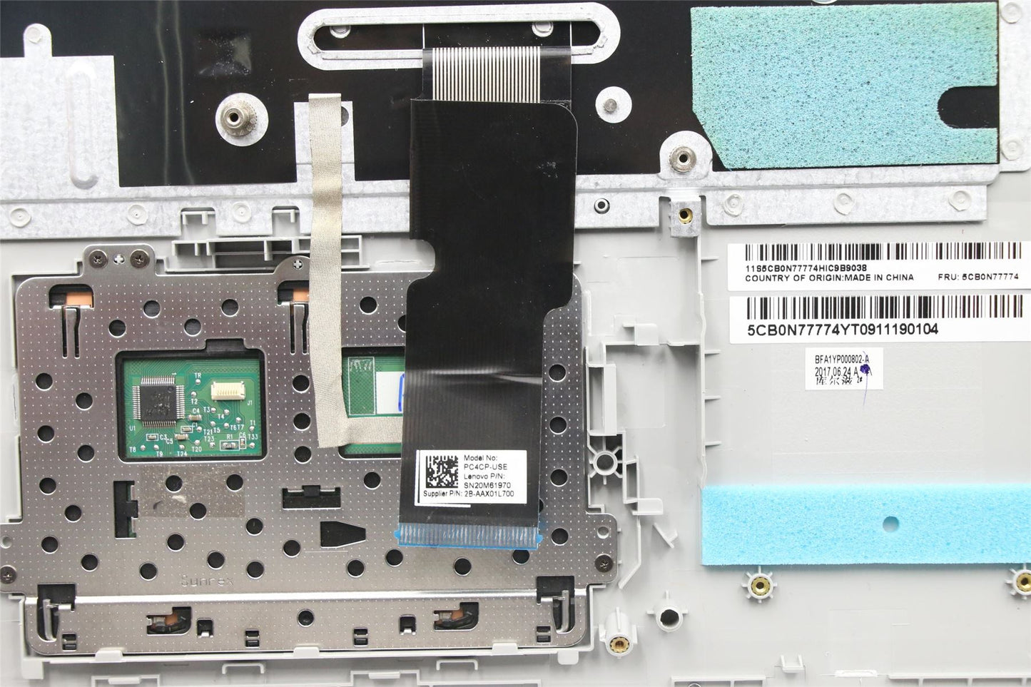 Lenovo IdeaPad 320S 15IKB Keyboard Palmrest Top Cover US Silver 5CB0N77774