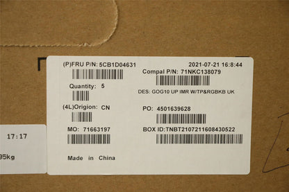 Lenovo Upper Case ASM_UKE C 82K1 RGB 5CB1D04631