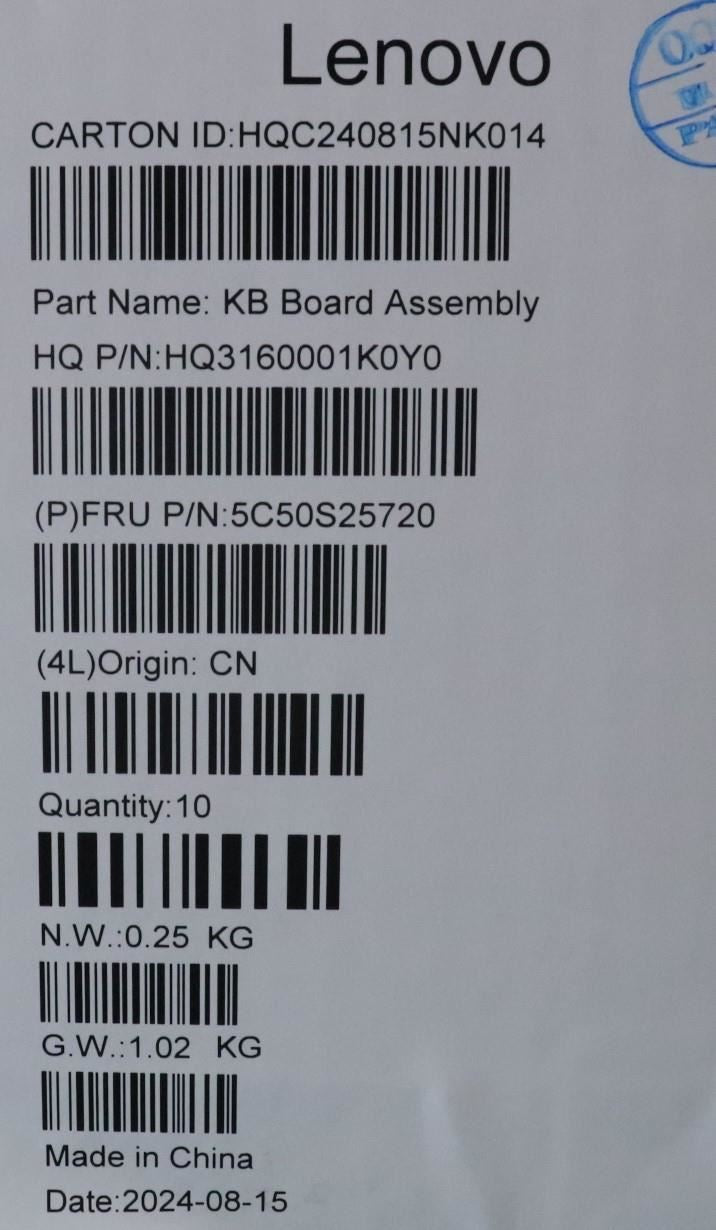 Lenovo CARDPOP Type-C H 83HH USB-C Board 5C50S25720