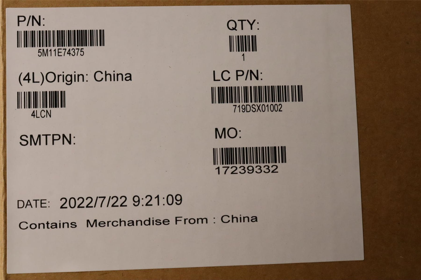 Lenovo MECH_ASM CS22 NDA-P,FP,PMX 5M11E74375