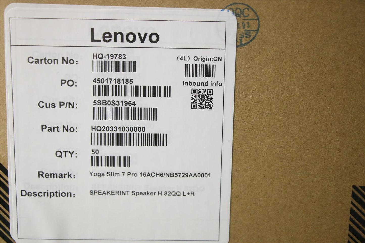 Lenovo Yoga 7 Pro 16ACH6 7 Pro 16IAH7 7 Pro 16ARH7 Speaker Speakers 5SB0S31964