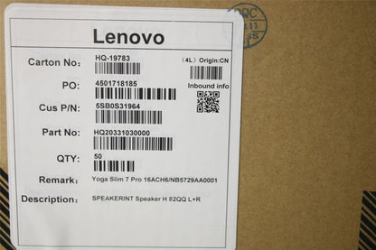 Lenovo Yoga 7 Pro 16ACH6 7 Pro 16IAH7 7 Pro 16ARH7 Speaker Speakers 5SB0S31964