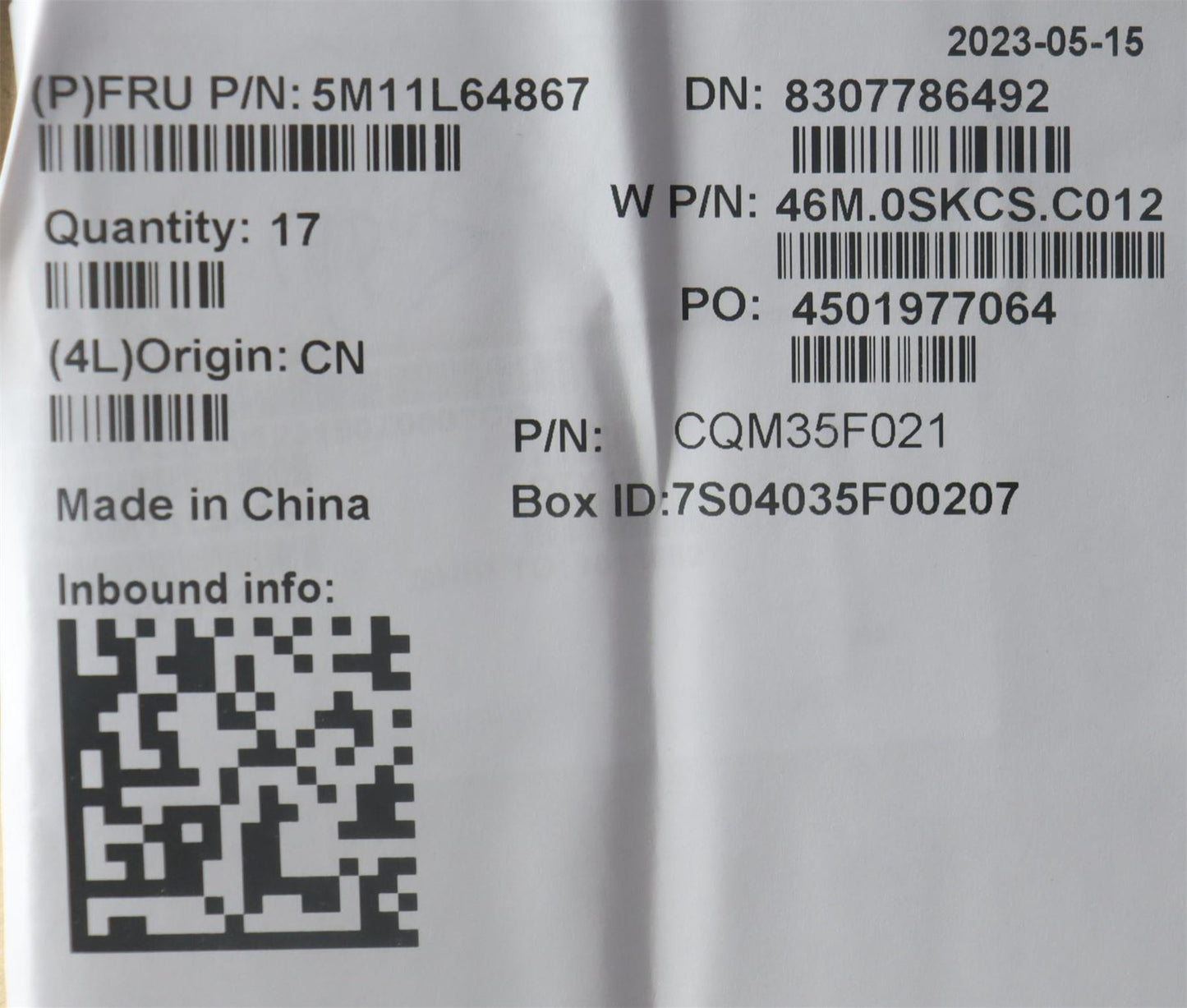 Lenovo MECH_ASM FRU C COVER ASM WFC YG SG 5M11L64867