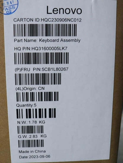 Lenovo Yoga 7 14APH8 Palmrest Cover Touchpad Keyboard Belgian 5CB1L80267