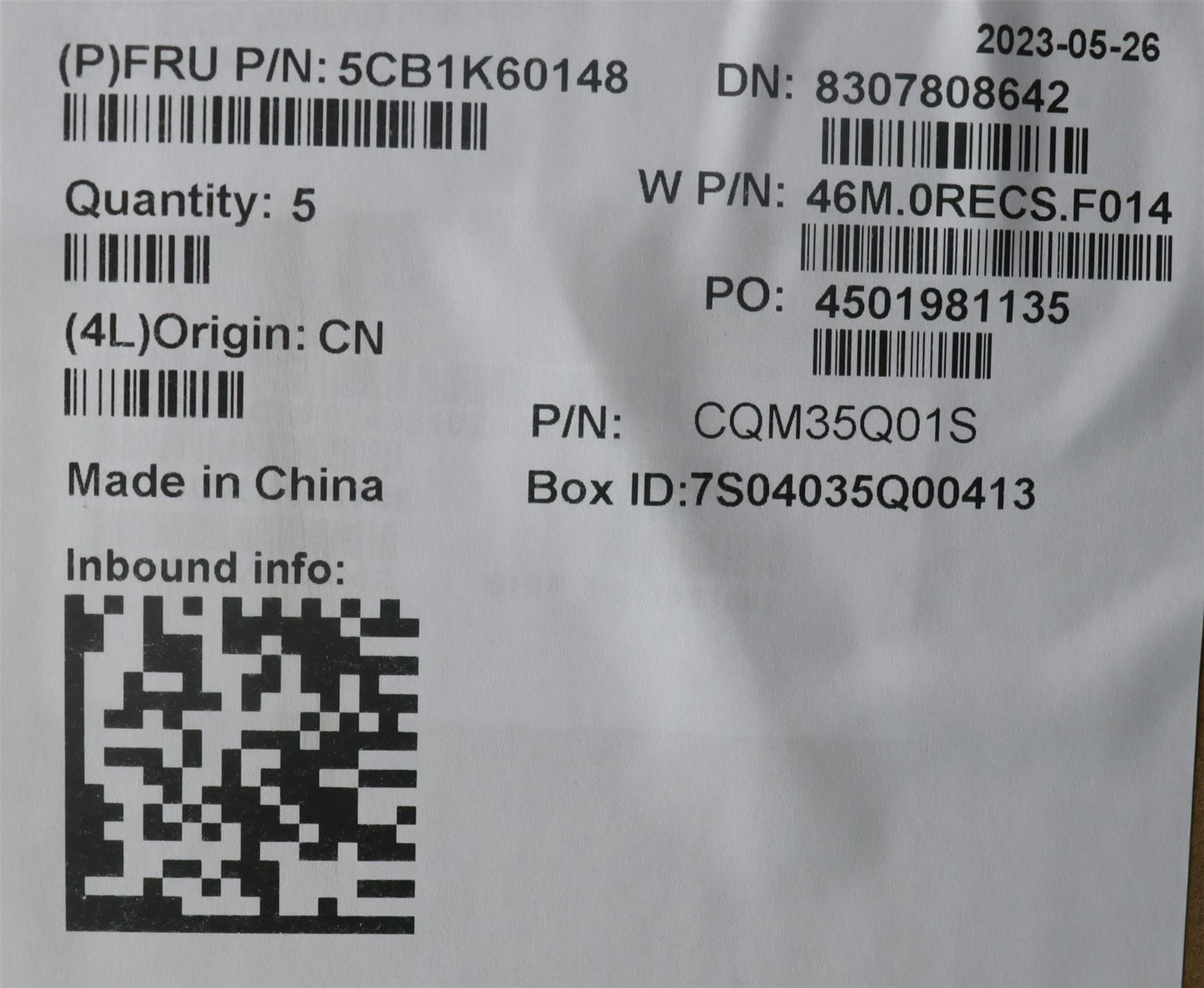 Lenovo Upper Case ASM_POR W 82XY AG 5CB1K60148