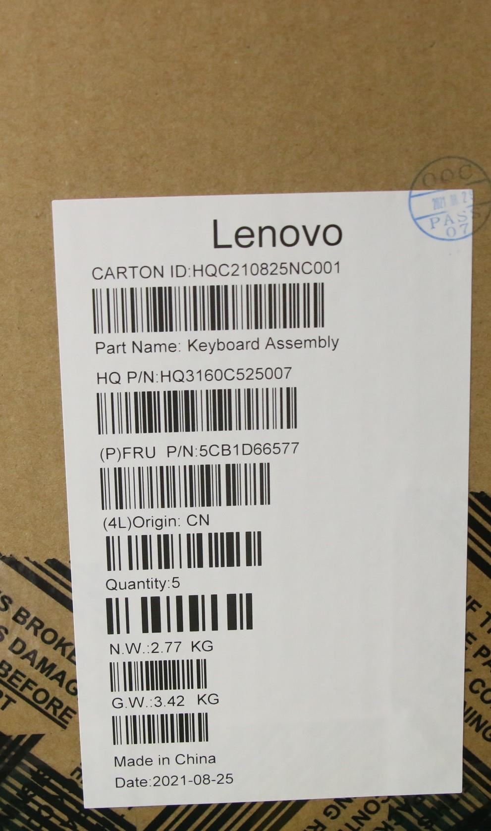 Lenovo ThinkBook 13x ITG Keyboard Palmrest Top Cover Russian Grey 5CB1D66577