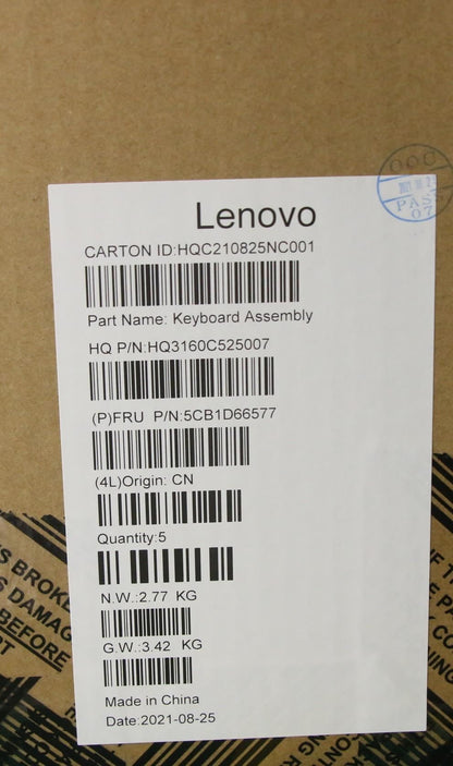 Lenovo ThinkBook 13x ITG Keyboard Palmrest Top Cover Russian Grey 5CB1D66577