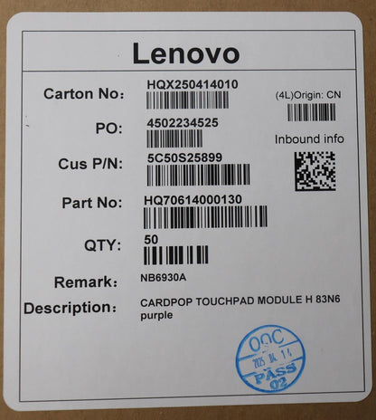 Lenovo CARDPOP MODULE H 83N6 purple Touchpad Board 5C50S25899