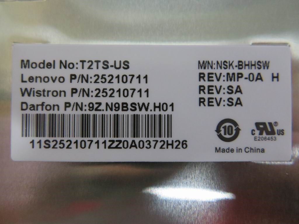 Lenovo DF T2TS 84KEY Silver KBD W8 US English Keyboard 25210711