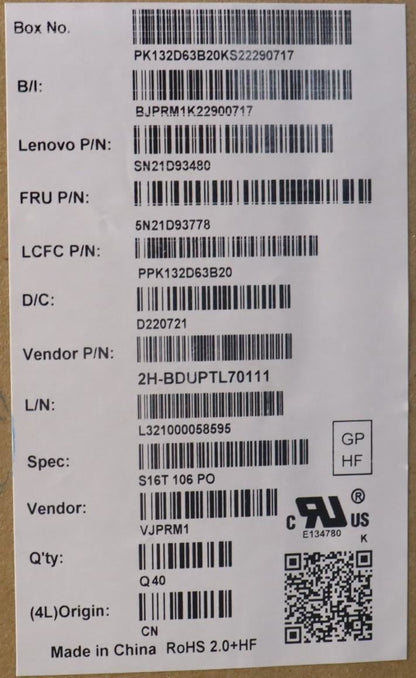 Lenovo ThinkPad P16s 1 L15 3 T16 1 Keyboard Portuguese Black Backlit 5N21D93778