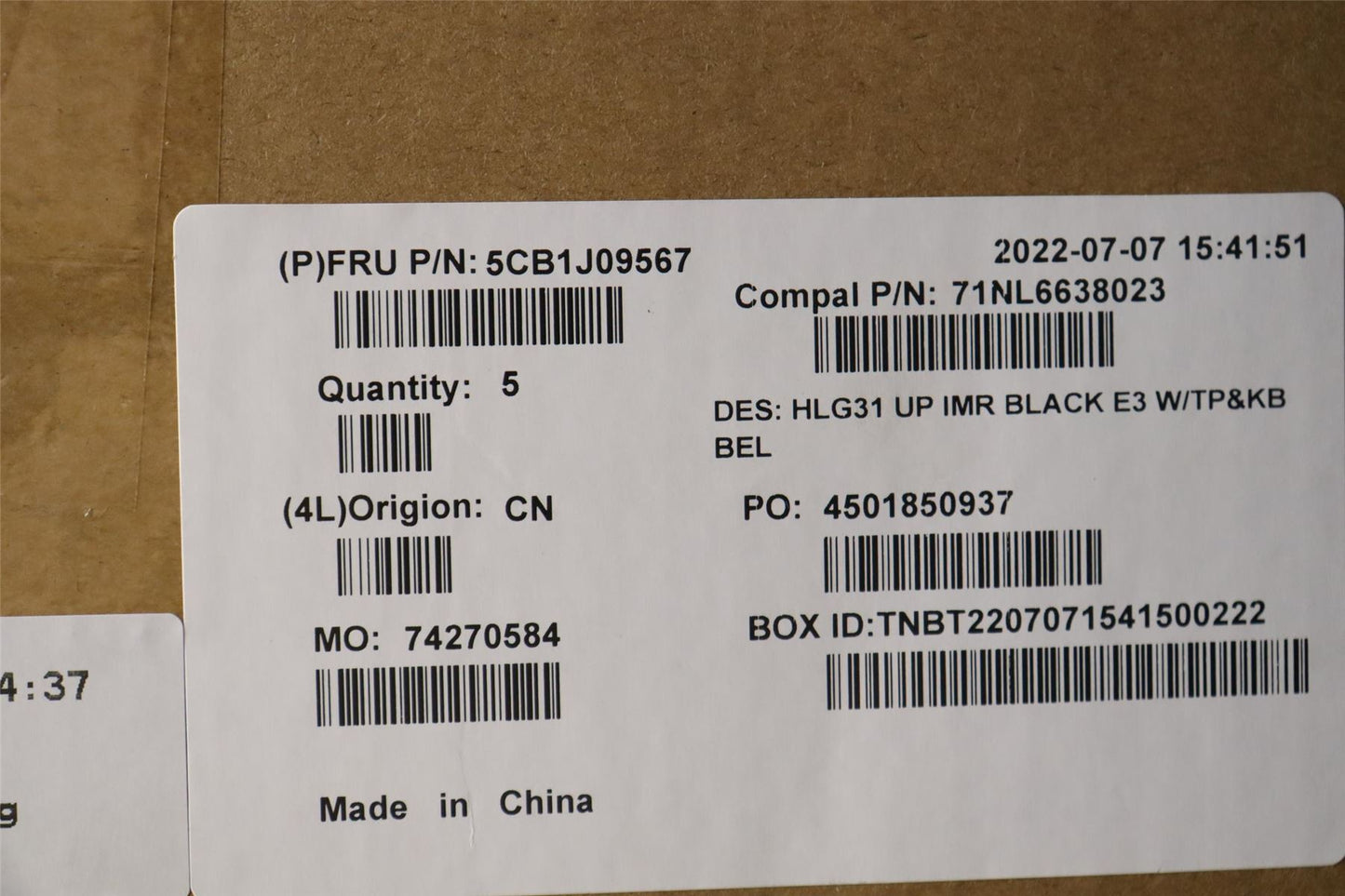 Lenovo UpperCaseASM_BEL C82SA E3 BLA 5CB1J09567