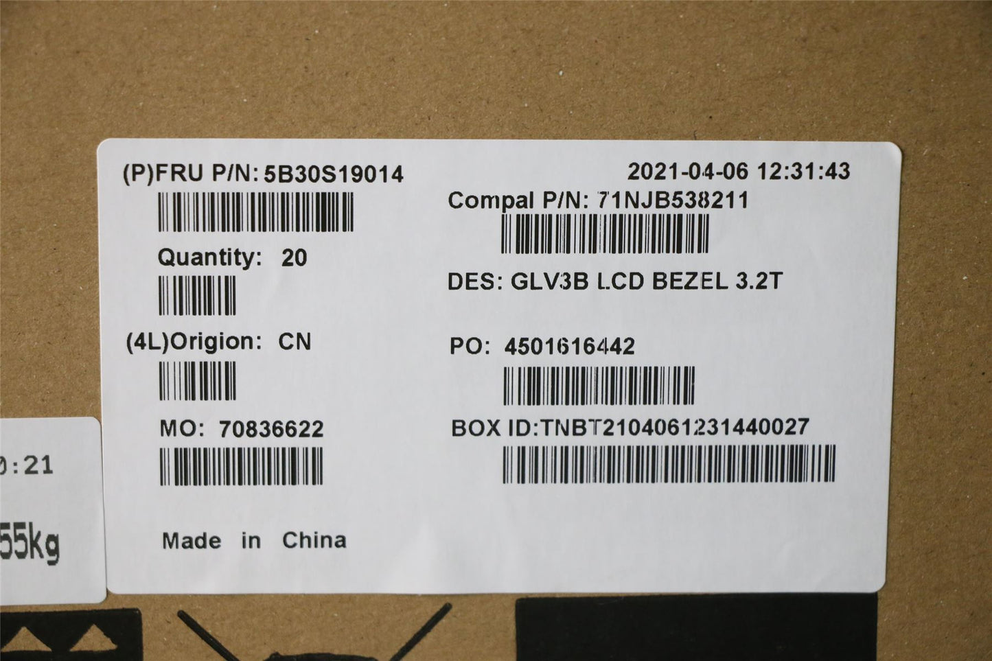 Lenovo ThinkBook 15 G3 ACL Bezel front trim frame Cover Black 5B30S19014
