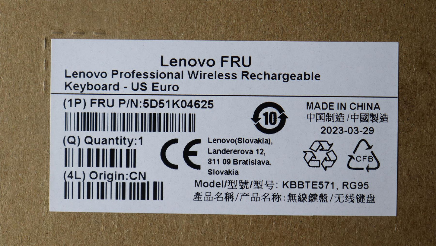 Lenovo Slim KB II-US Euro 5D51K04625