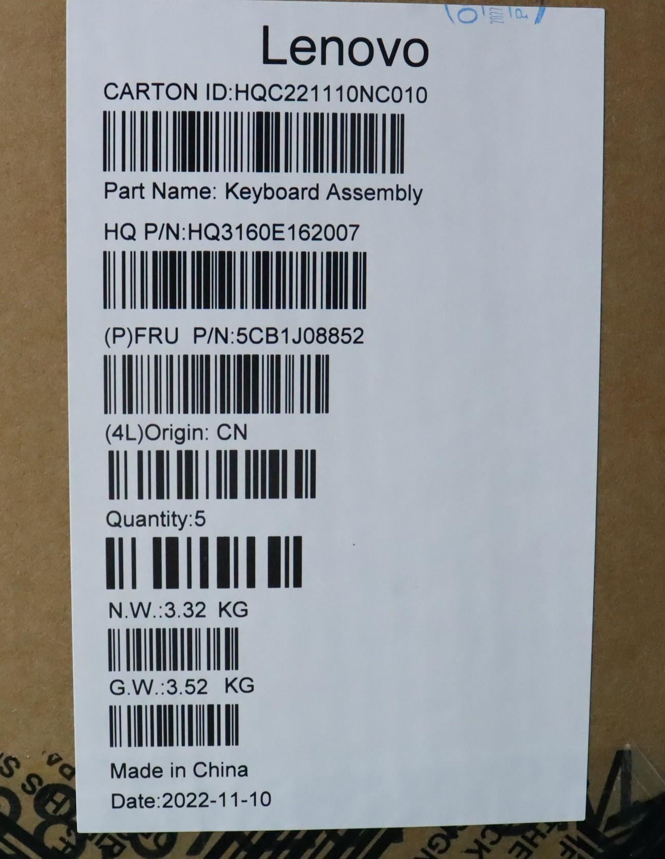 Lenovo Upper Case ASM_FRA H 82SN STGY UMA 5CB1J08852