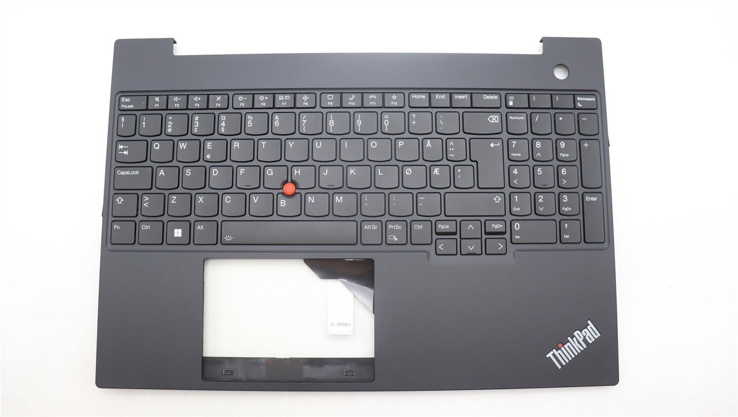 Lenovo ThinkPad E16 Gen 1 Keyboard Palmrest Top Cover Norwegian Black 5M11H94889