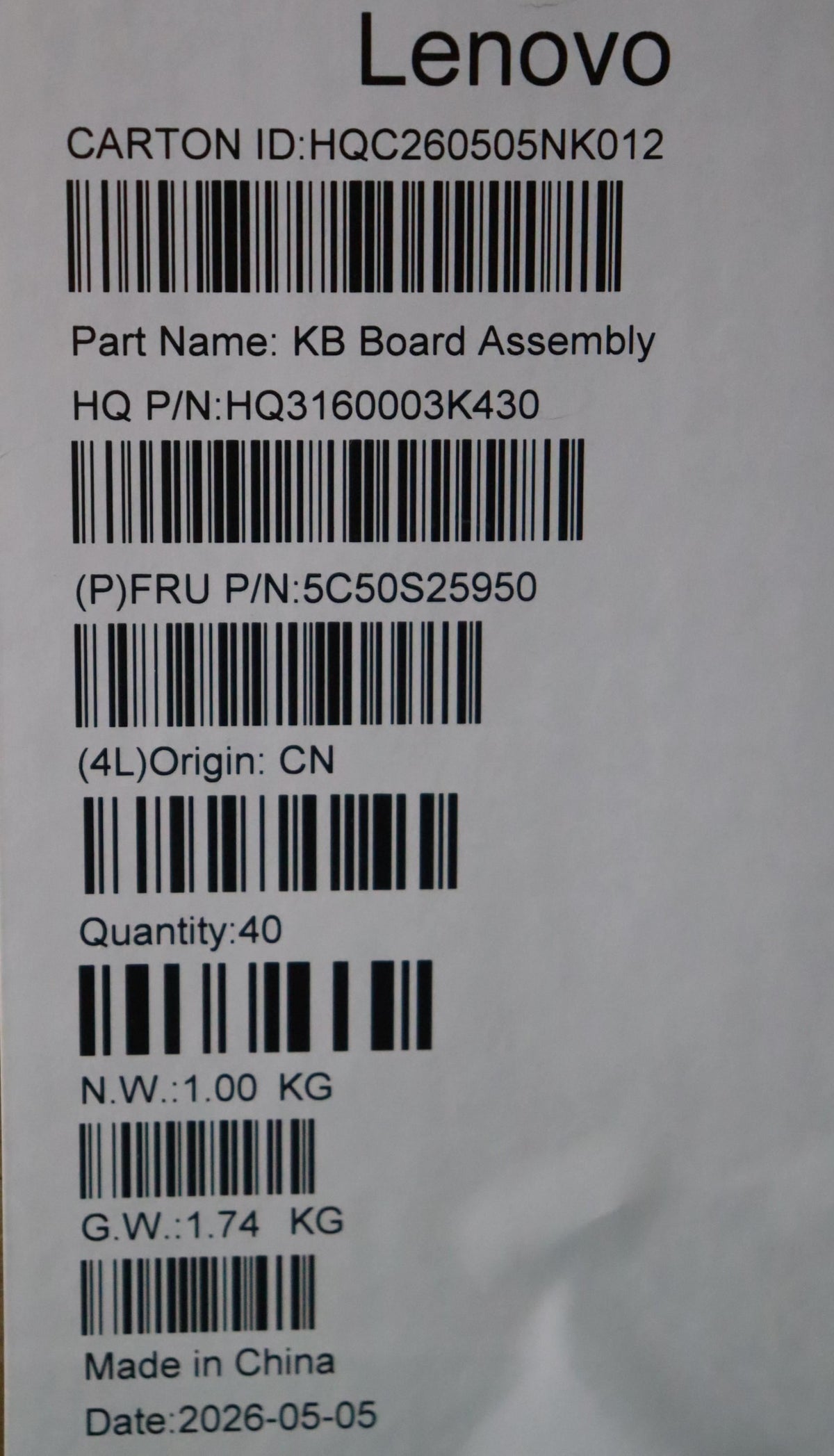 Lenovo CARDPOP H 83SL USB Board 5C50S25950