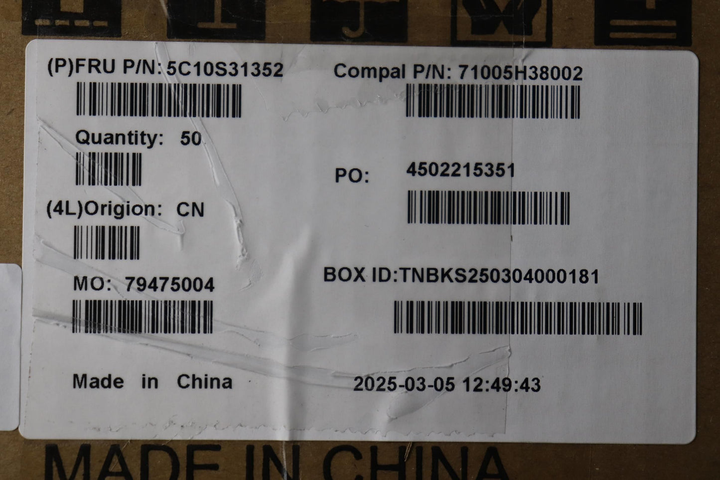 Lenovo C 83JY Battery Cable 5C10S31352