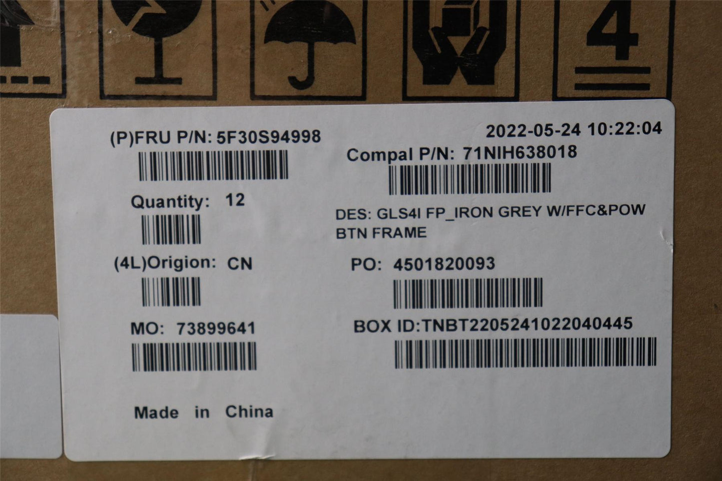 Lenovo FP BD C 82SD w/FFC&Frame 5F30S94998