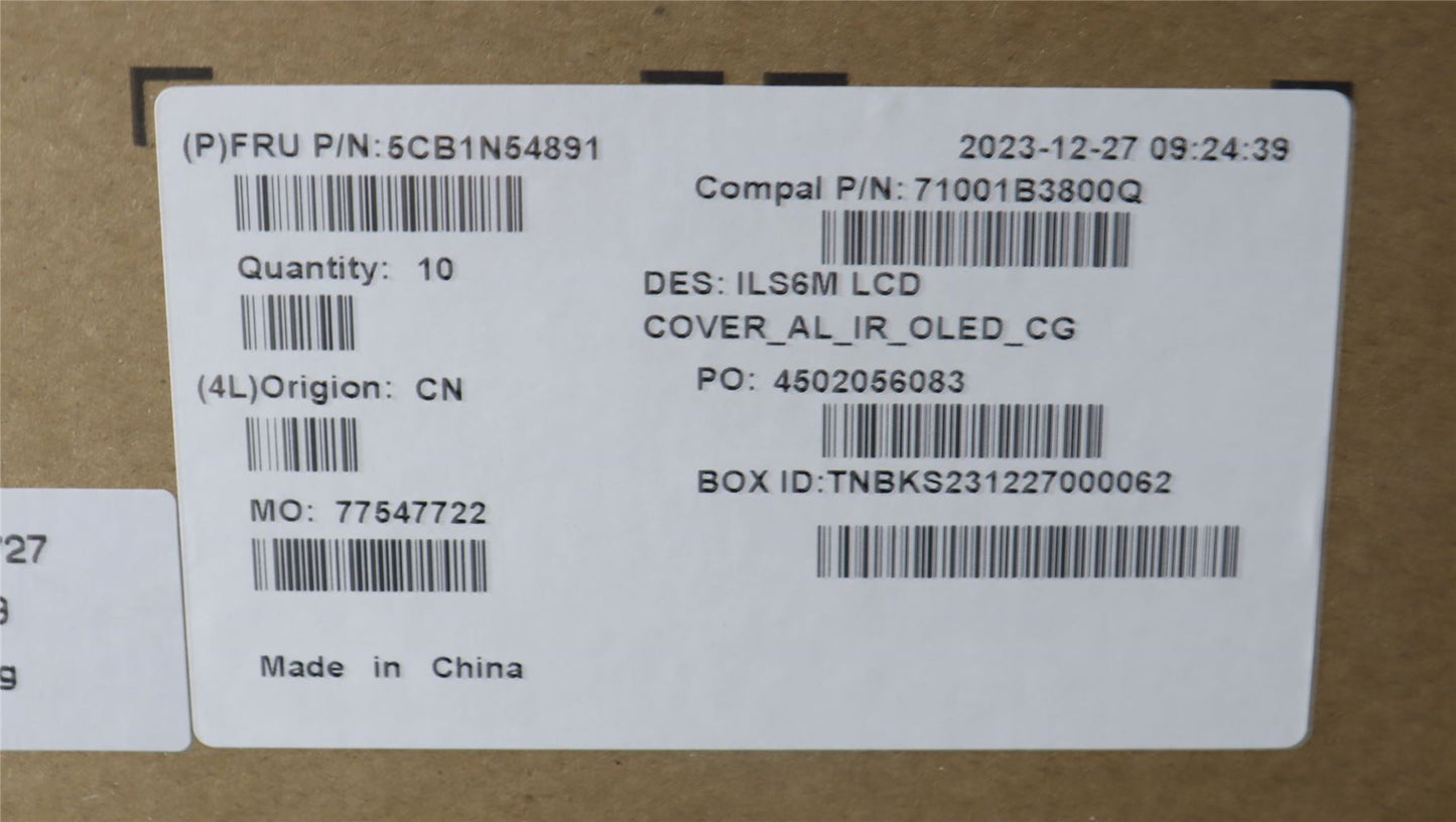 Lenovo LCD Cover W/Ant C83DC OLEDIR AL CG 5CB1N54891