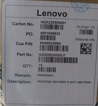 Lenovo HEATSINK HEATSINK H 82Y7 UMA FCN 5H40S20865